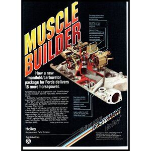 1985 Holley Street Dominator Manifold Vintage Print Ad Muscle Builder Wall Art